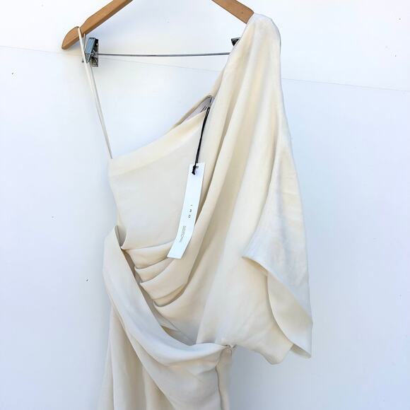 New IRO Ferila One Shoulder Chalk White Mini Cocktail Dress Structural Size 36 4 - Picture 9 of 9